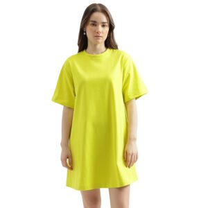 Regular Fit Round Neck Solid Women's Dress