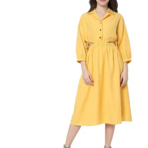 Women's Midi Polyester A-Line Dress