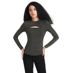 Crochet Polyester Blend Round Neck Women's Top