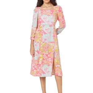 Women's Rayon Fit and Flare Midi Dress