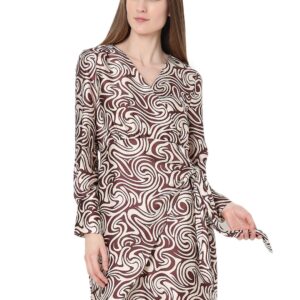 Women's Polyester Wrap Mini Dress